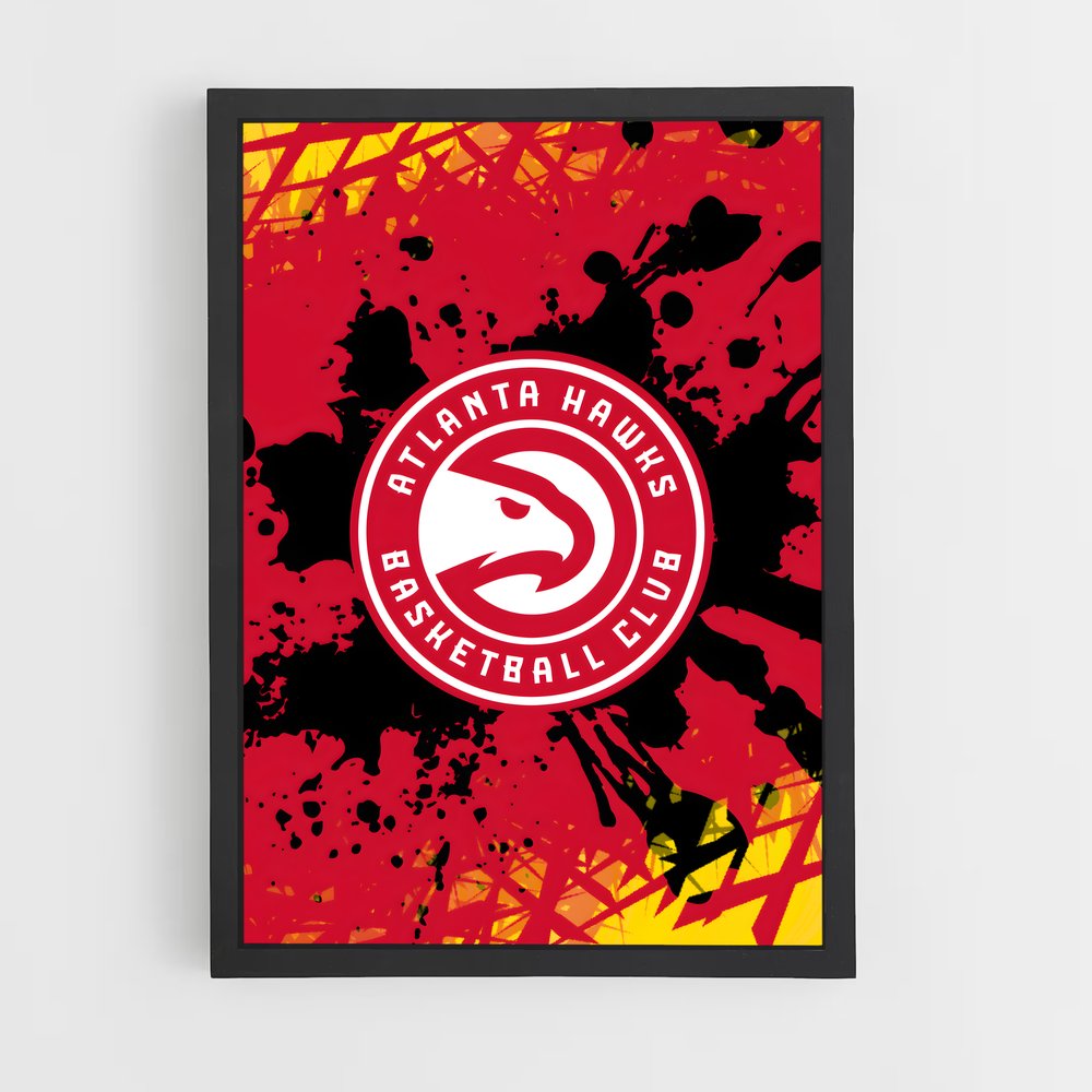 Poster Hawks en Flamme – affiche Basketball (vue 2)